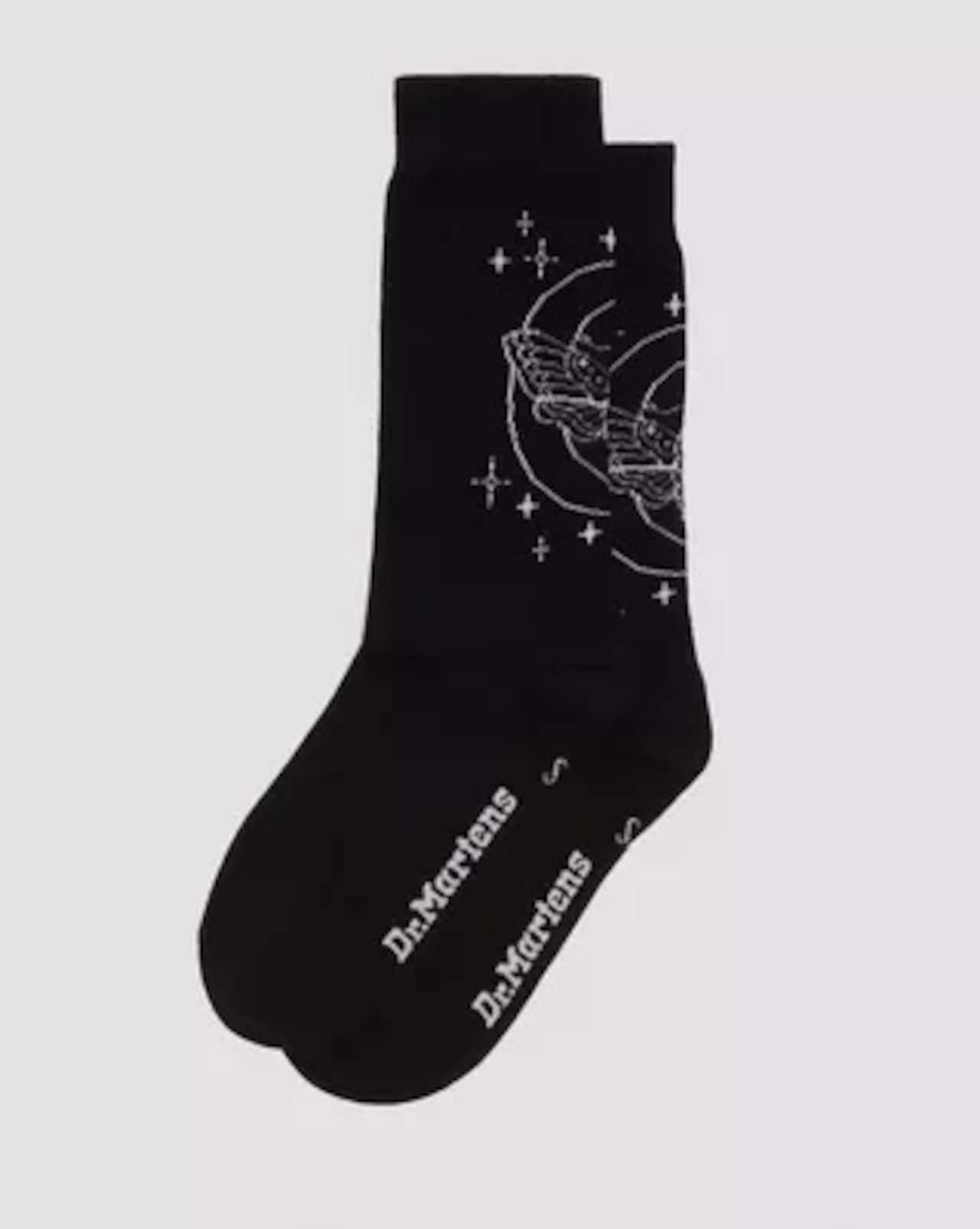 CELESTIAL MOTH SOCKS SOCKS BLACK ORGANIC COTTON BLEND in 